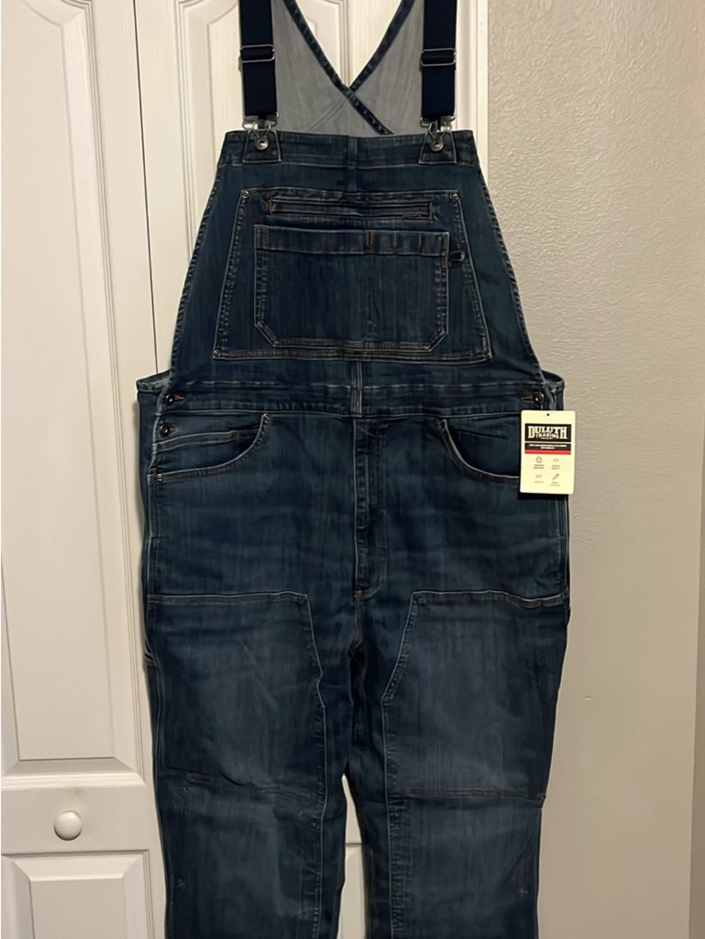 Duluth Trading Co. Men's Denim Work Overalls - Dark Blue